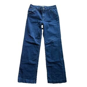 BODEN The Windsor Wide Leg Jean Dark Denim Stretch Boho Bohemian Retro US Sz 8L